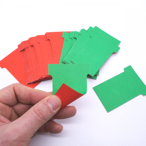 T-Wende-Karte 60, 100 Stück, beidseitig grün rot